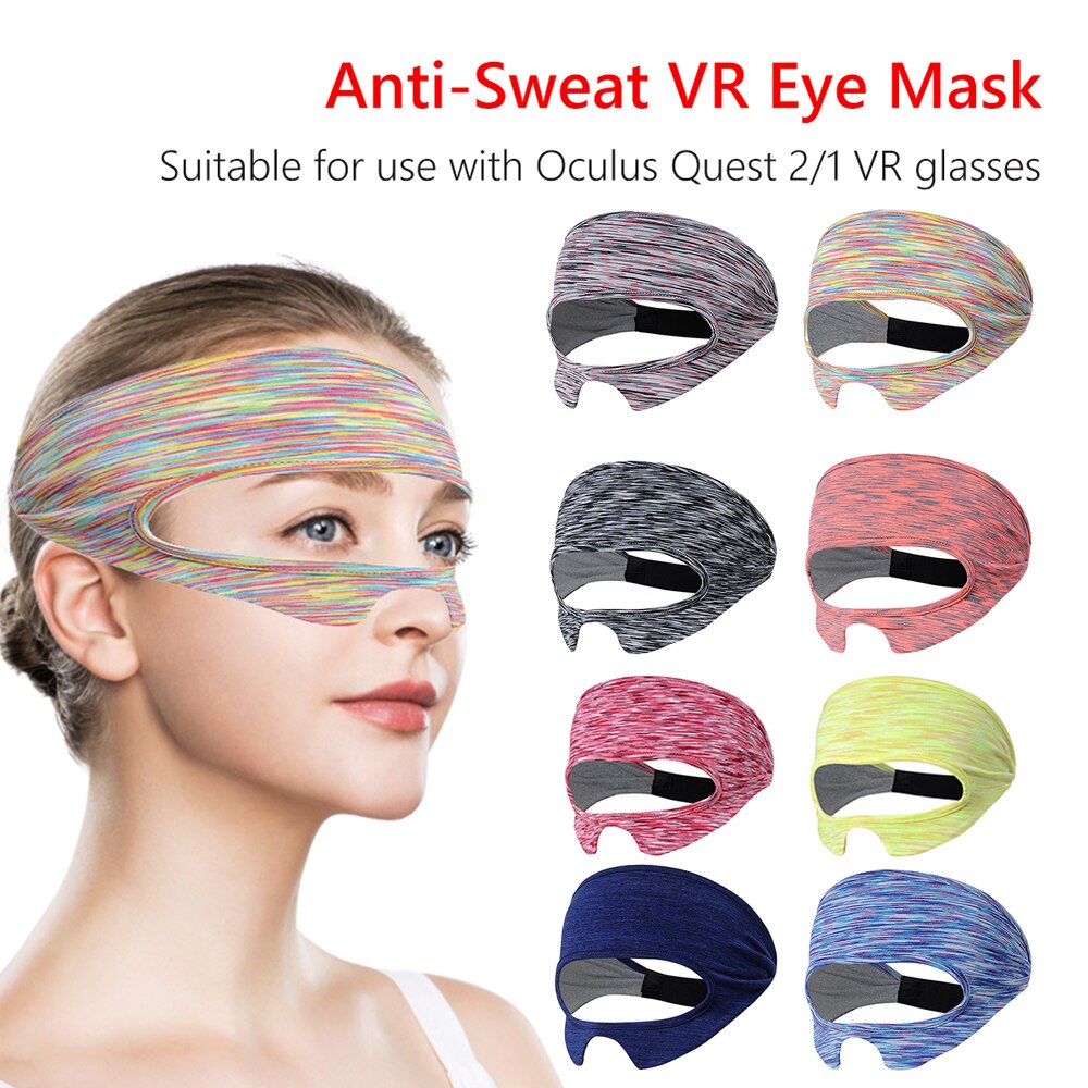 Cubierta de máscara de ojos para gafas VR, banda elástica ajustable y transpirable para el sudor, accesorios para auriculares de realidad Virtual Oculus Quest 2/1