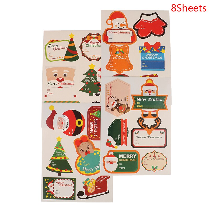 48 Pcs/8 Sheets DIY Christmas Advent Calendar Paper Christmas Tree Snowman StickersPackaging Self-adhesive sealing Labels