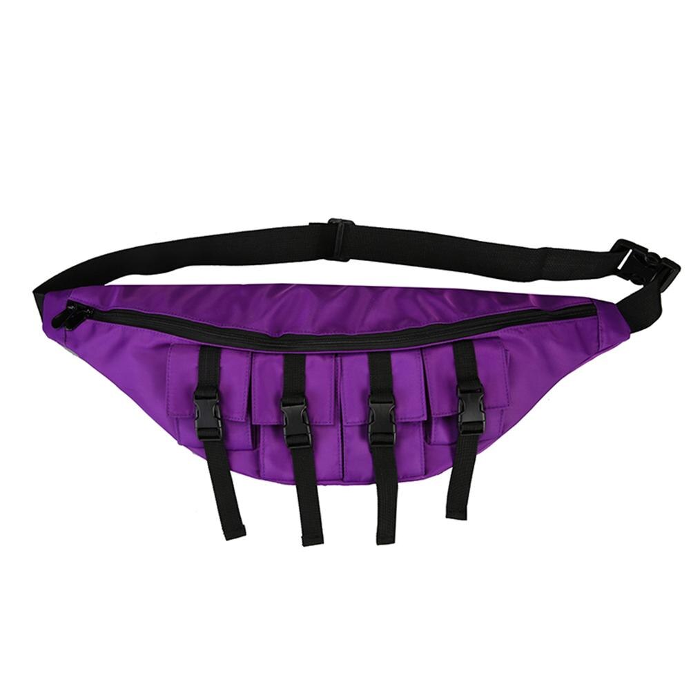 Multi-tasche Fanny Hip Hop Taille Brust Taschen Multi-funktion Oxford Tuch Gürtel Geldbörse Unisex Schulter Crossbody packs: Purple