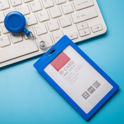 Titular de la identificación, funda protectora de plástico transparente para tarjeta de identificación bancaria, de negocios, con carrete retráctil de tarjeta de identificación: NO.8