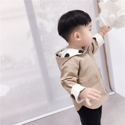 Spring Fall Baby Boys Girls Clothes Baby Kids Dot Jacket Toddler Wear On Both Side Windbreak Children Trench Coat Outerwear