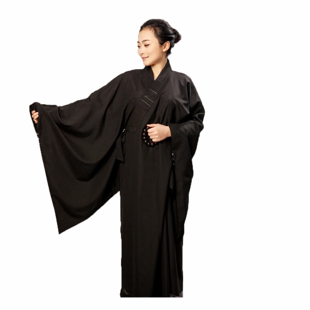 Unisex ogenomskinlig cambric lekmannamunk dräkt klädsel buddhism uniform