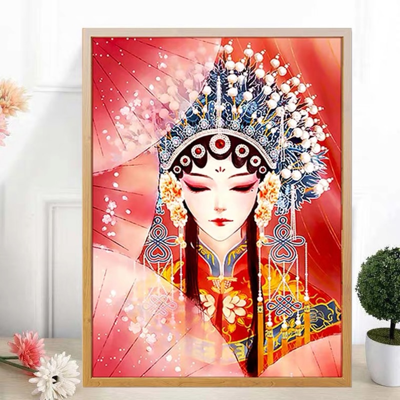 Peking Opera Characters Chinese style Cross stitch kit 11ct Hua Dan Count Canvas Cross Stitches Needlework Embroidery Home Decor