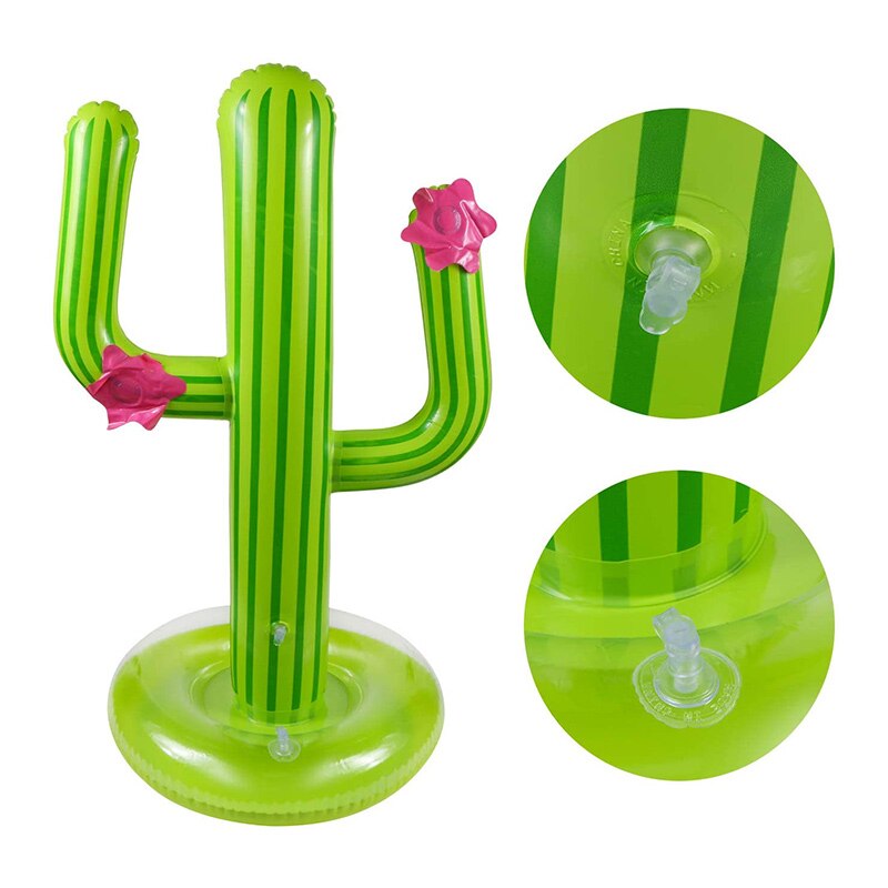 Inflatable Cactus Ring Toss Game Inflatable Toss Game Pool Toys Party Supplies Indoor Outdoor Game For Kid Adults Ice Bar Travel