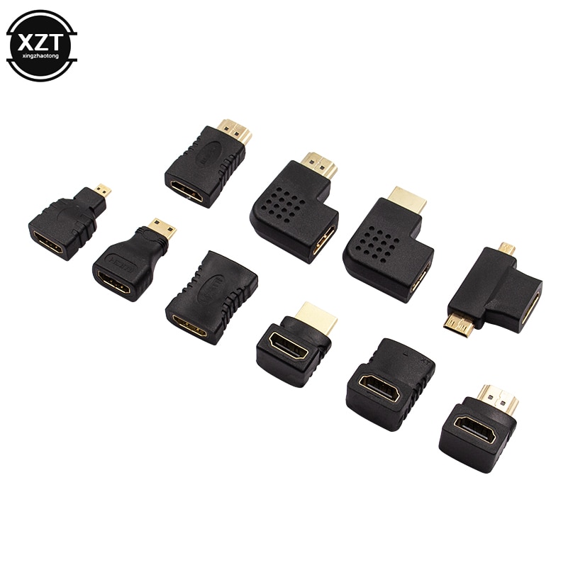 10 Pcs Hdmi Adapter Kit Hdmi Manvrouw 90 Hoek Links/Rechts Converter