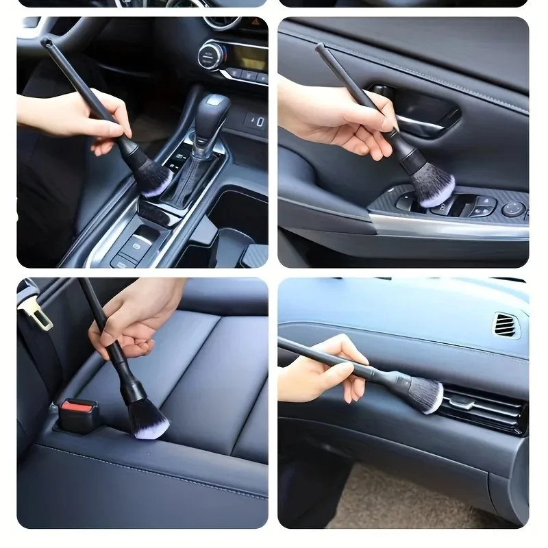 Cepillo de limpieza de cerdas suaves para Interior de coche, herramienta de limpieza de coche, plumero de salpicadero, 1 piezas