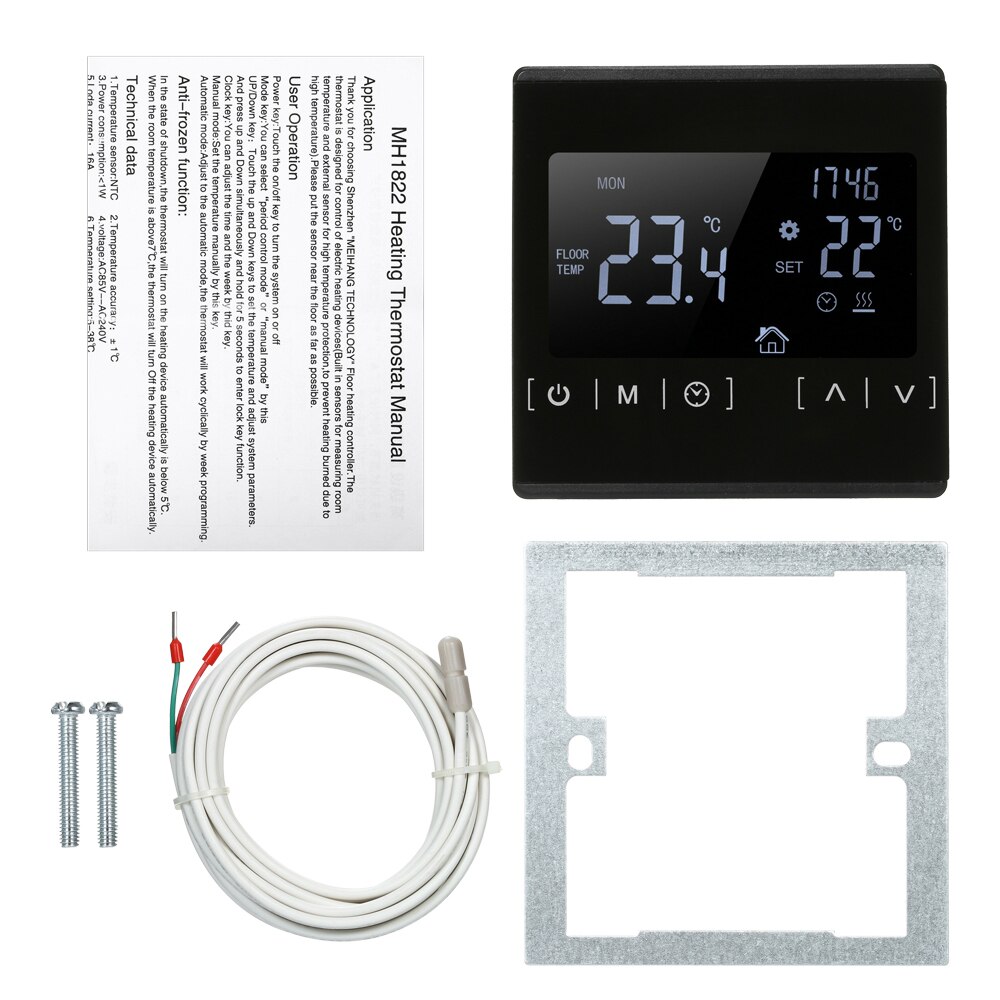 Touch Screen Temperature Controller Thermoregulator Electric Room Thermostat loor Heating System Water Heating Thermoregulator