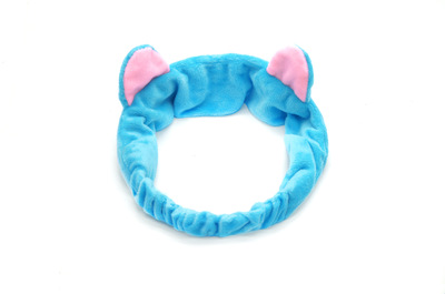plusieurs styles mignon élastique oreilles de chat bandeaux pour femmes filles maquillage visage lavage bandeau coiffure casque accessoire de cheveux: WHITE