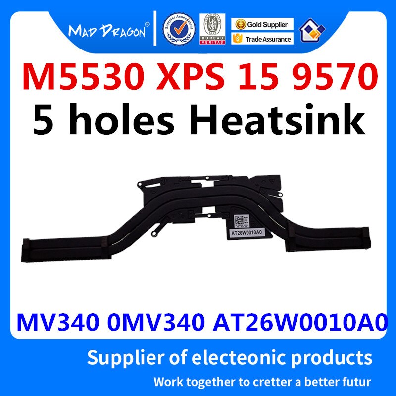 original CPU GPU Fan Heatsink Fan Assembly For Dell Precision 5530 XPS15 9570 0TK9J1 TK9J1 008YY9 08YY9 0MV340 MV340 0G5N3: MV340