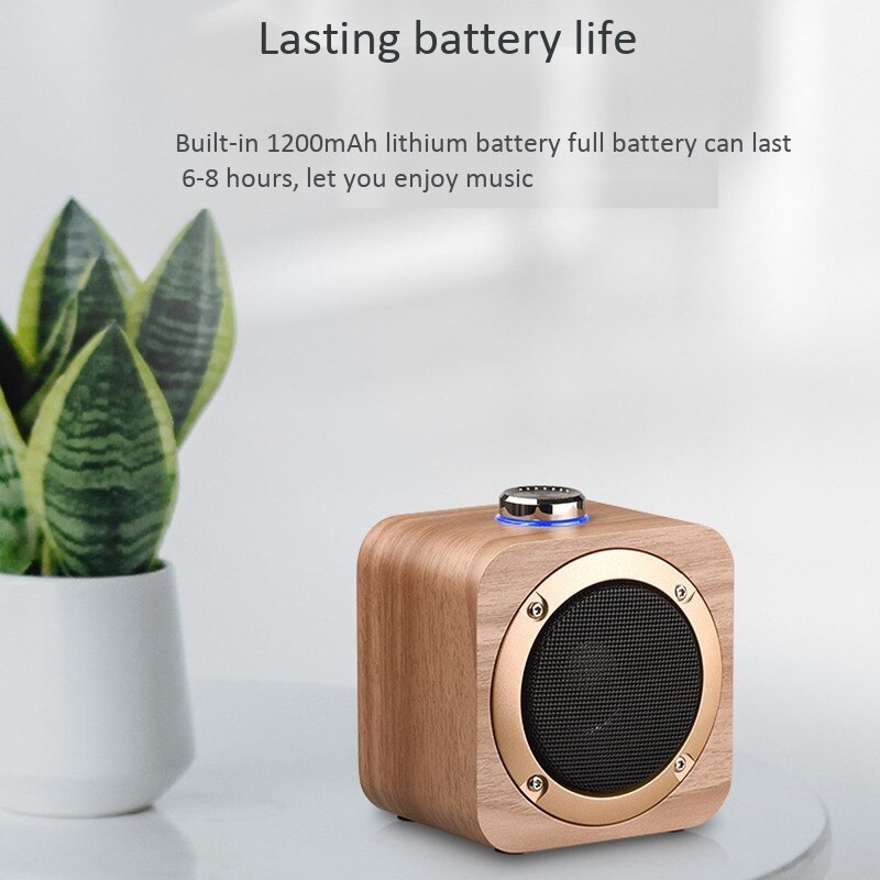 Q1B Draadloze Houten Bluetooth Speaker Button 3 Inch Audio Ondersteuning Tws