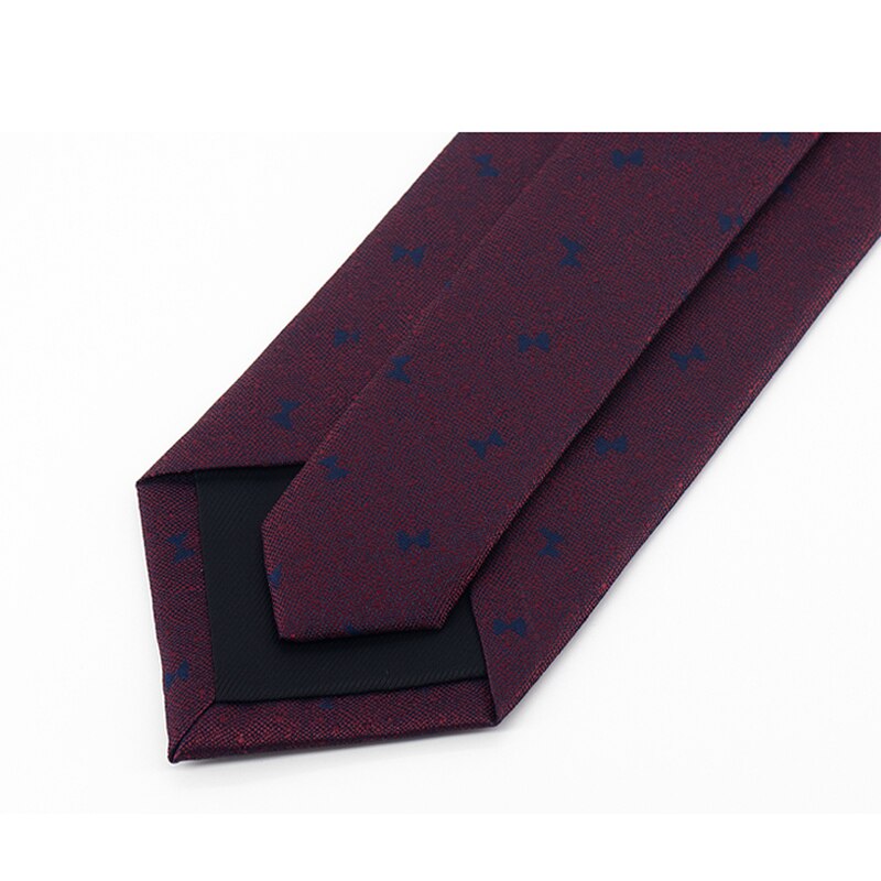 Brand 8CM Wide Business Tie For Men Deep Red Formal Necktie Party Wedding Work Box
