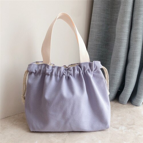Trekkoord Tassen Vrouwen Casual Solid Canvas Handtassen Pouch Mini Draagbare Schouder Purse Koreaanse Stijl Ulzzang Vintage Harajuku Chic: 2