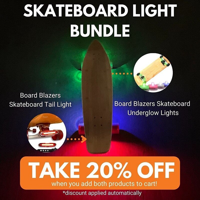 FÜHRTE Skateboard Licht Longboard Lichter Skateboard Lichter Passt auf Jede Longboards Fahrräder Rolle Scheinwerfer oder Schwanz Lichter