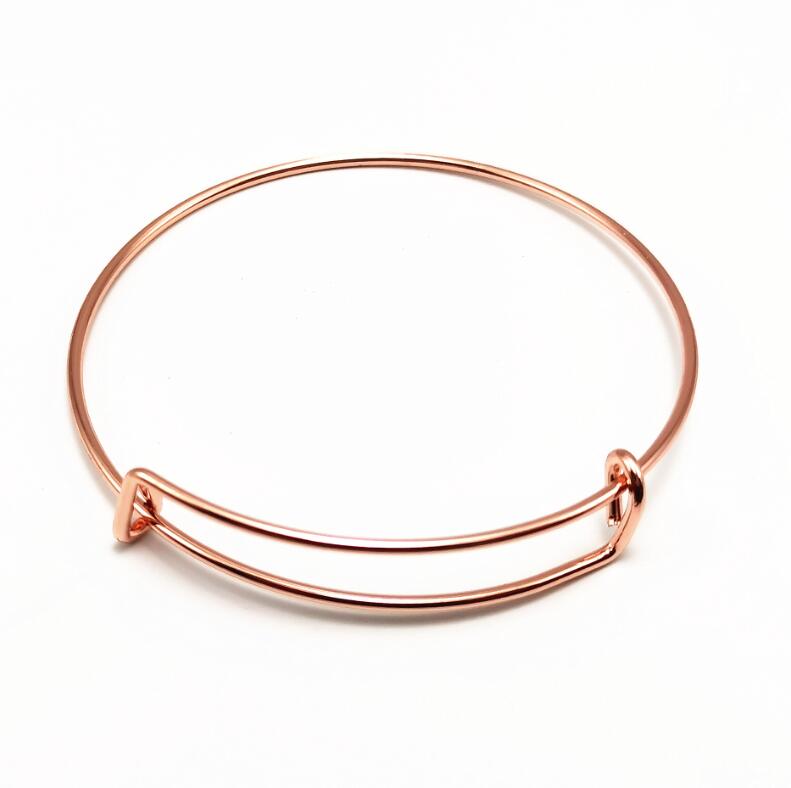 50 stück Erweiterbar Armreif Armbänder Einstellbare Draht leer Armbänder für Frauen DIY Schmuck Machen, Silber farbe Gold farbe: rose gold