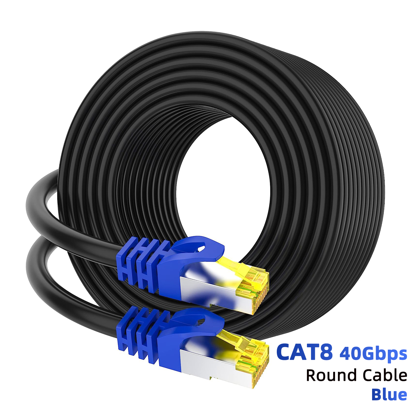 Cable Ethernet Cat 8 Cable exterior e interior 40Gbps 2000MHz SSTP RJ45 Cable de conexión de red de Internet de alta velocidad Ethernet Cat8: Azul / 11 m