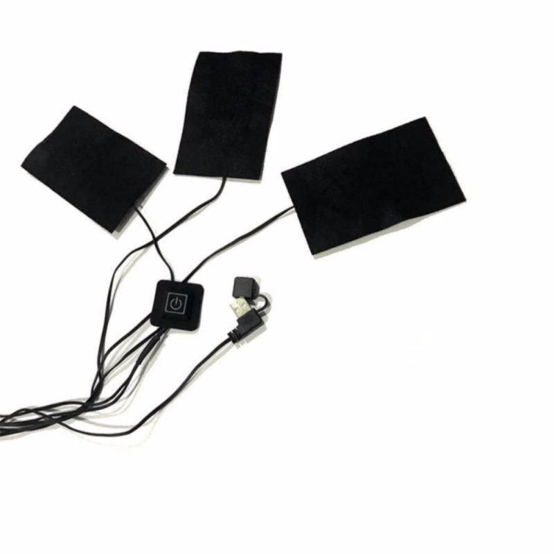 8-in-1 USB Electric Heating Pads 3 Gear Clothes Adjustable Heating Safe Pad Heated Pads Hiking Heater Warm Jacket Coat Vest Tool: 3 in 1 Pads