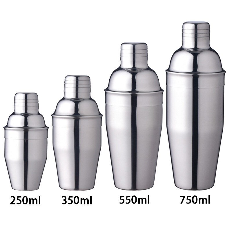 Stainless Steel Cocktail Shaker Mixer Wine Martini Drinking Shaker Drink Boston Style Party Bar Tools 250/350/550/750ml