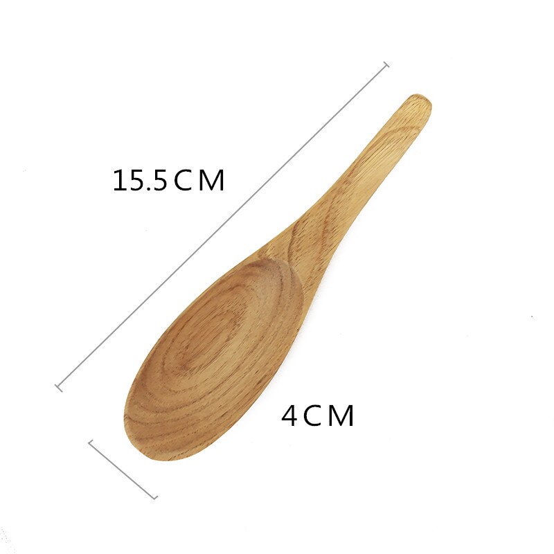 Träsked stor mun skottskaft 15.5 x 4cm japanska skedar 10 st/lot