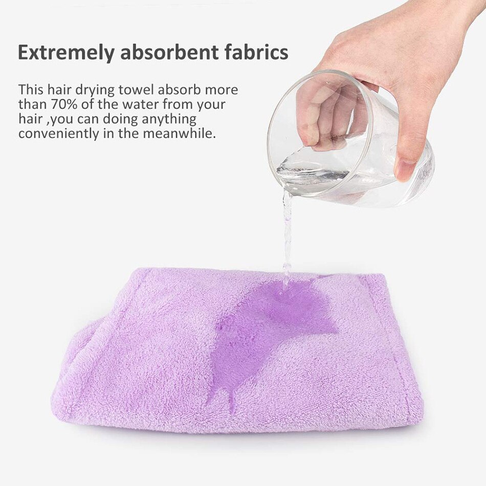 Dry Hair Towel Microfiber Polyester Flannel Wisp Long Curly Head Bath Hand Turban Towel for Adult Women Super Absorbent Quick