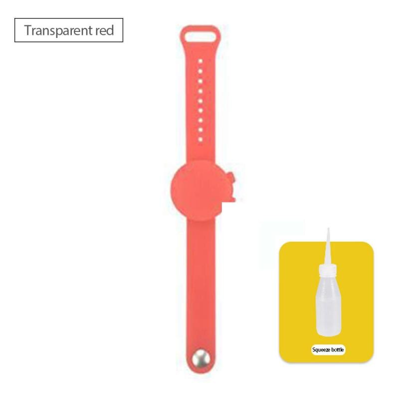 Hand Sanitizer Disinfectant Silicone Bracelet Durable Wristband Hand Sanitizer Bracelet For Children With Soap Dispenser Cocina: Silver