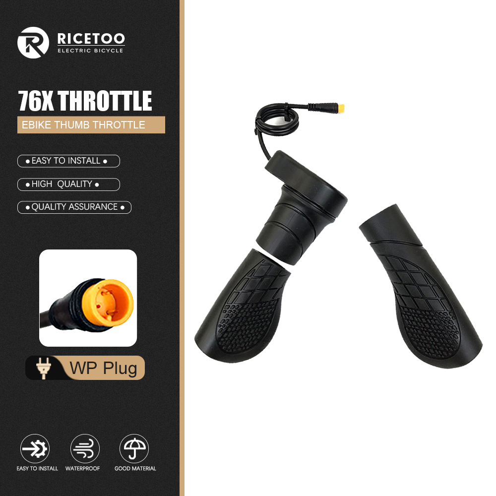 WUXING 20X76X Electric Bicycle Half Twist Throttle 3pin SM Waterproof Plug Connector Electric Scooter: Dark Khaki