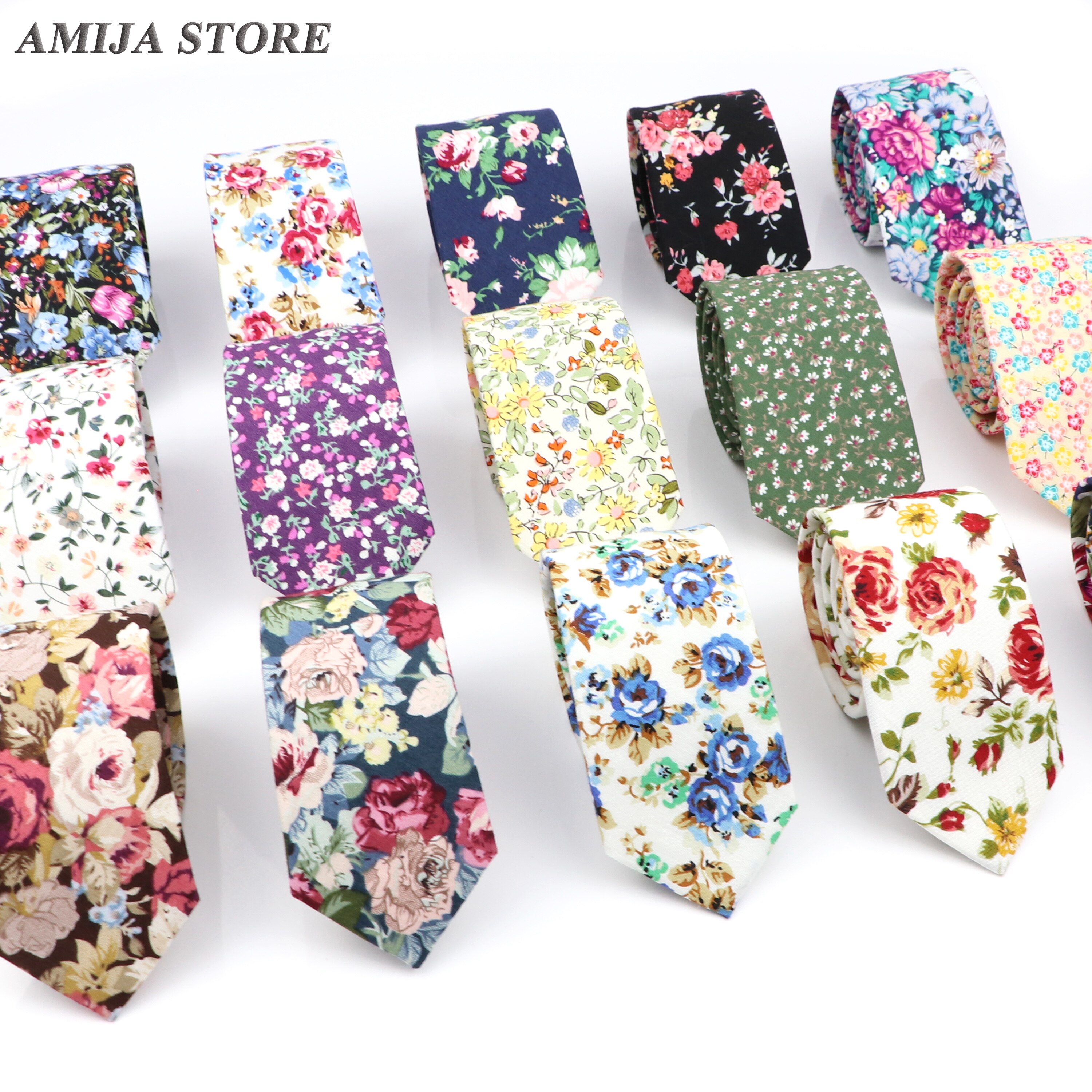 Nova moda algodão gravata floral para homem mulher silm gravata com estampa flor padrão gravata para casamento casual gravatas ternos cravat