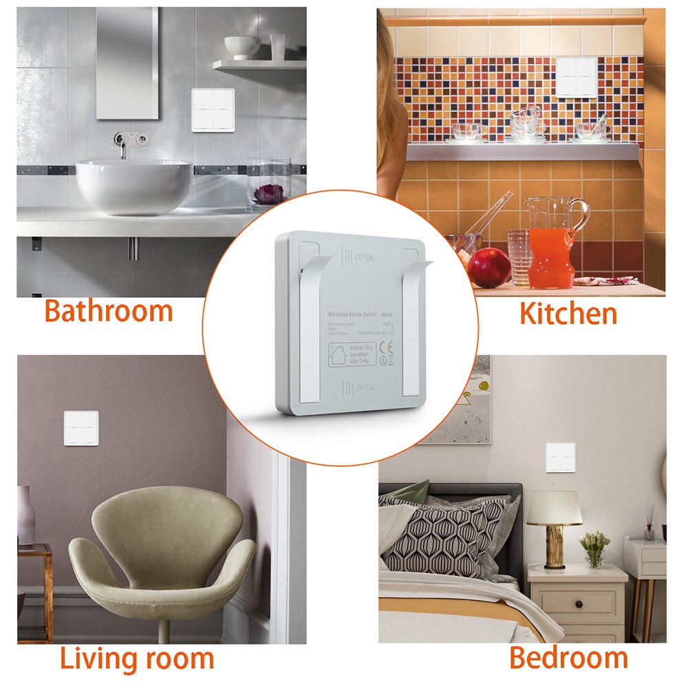 Tuya Smart ZigBee Smart Switch 4 Gang Scenario Scene Switch Support Zigbee2mqtt Home Assistant Smart Home Automation