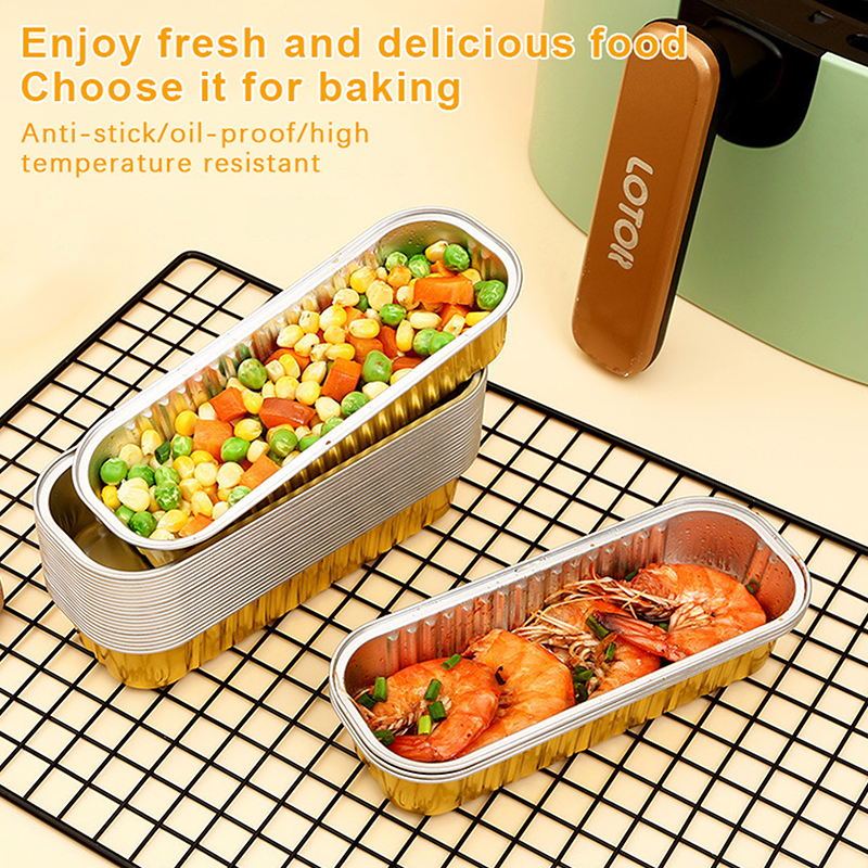 5-teilige Einweg-Pfannen aus Aluminiumfolie, BBQ-Grilltabletts für Luft Friteuse Ofen, antihaftbeschichtete Backdosen, Backzubehör für sterben Küche: Ursprünglich Titel