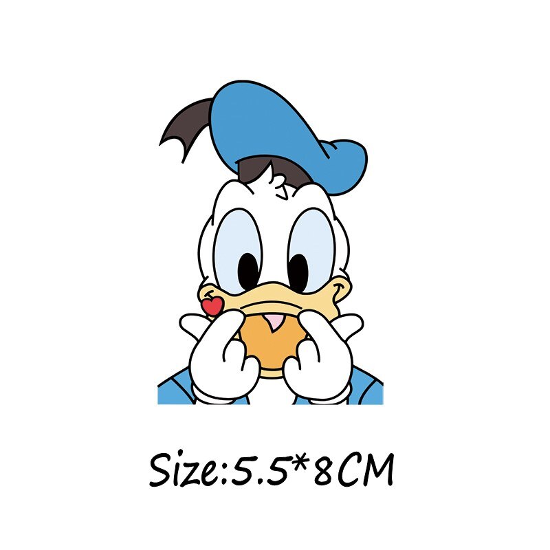 1 piezas Pato Donald Daisy de dibujos animados de animales térmica de hierro en camiseta DIY para accesorios de transferencia de calor de parche Lovey de impresión