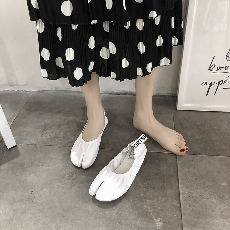 Clip toe tabi buty ninja stałe miękkie dno riband mieszkania gumką wygodne mokasyny kobieta marka koreański obuwie casual 2020 nowy