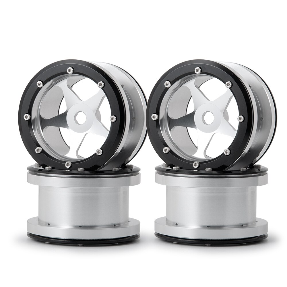 AXSPEED RC Car Wheels - 2.2 Inch Aluminum Alloy Beadlock Wheels Set for 1/10 RC Axial Wraith, TRX-4 - 40mm Width