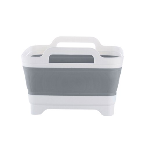 Przenośne składane plastikowe kwadratowe wiadro robić czyszczenia narzędzi kosz na pranie przechowywanie wody umywalka warzywa kosz na owoce akcesoria: B szary