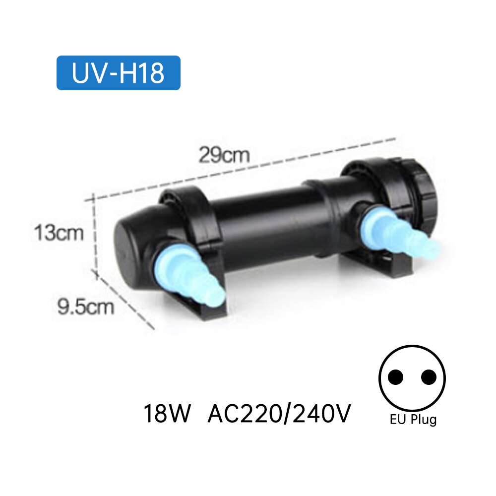 220V UV 5W-H36 36W UV Sterilizer Lamp Light Ultraviolet Filter Clarifier Water Cleaner For Aquarium Pond Coral Koi Fish Tank: EU PLUG  18W