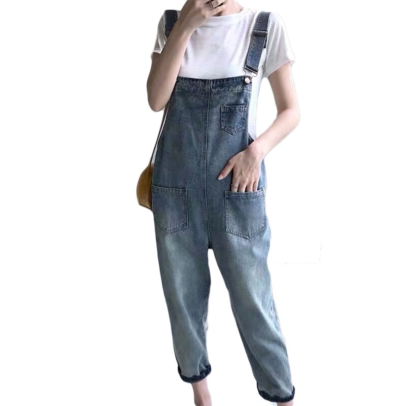 Sommer gravide todelt tøjsæt plus size strop jeans+t-shirt jakkesæt vintage gravide kvinder jumpsuits twinset