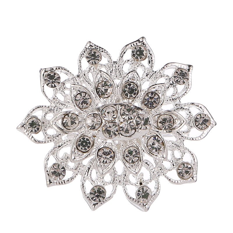 Lnrrabc Mode Vrouwen Zilverachtige Kleur Bloem Vormen Kristallen Imitatie Parel Broche Pin Sieraden Pins Broches De Strass Luxo: 22