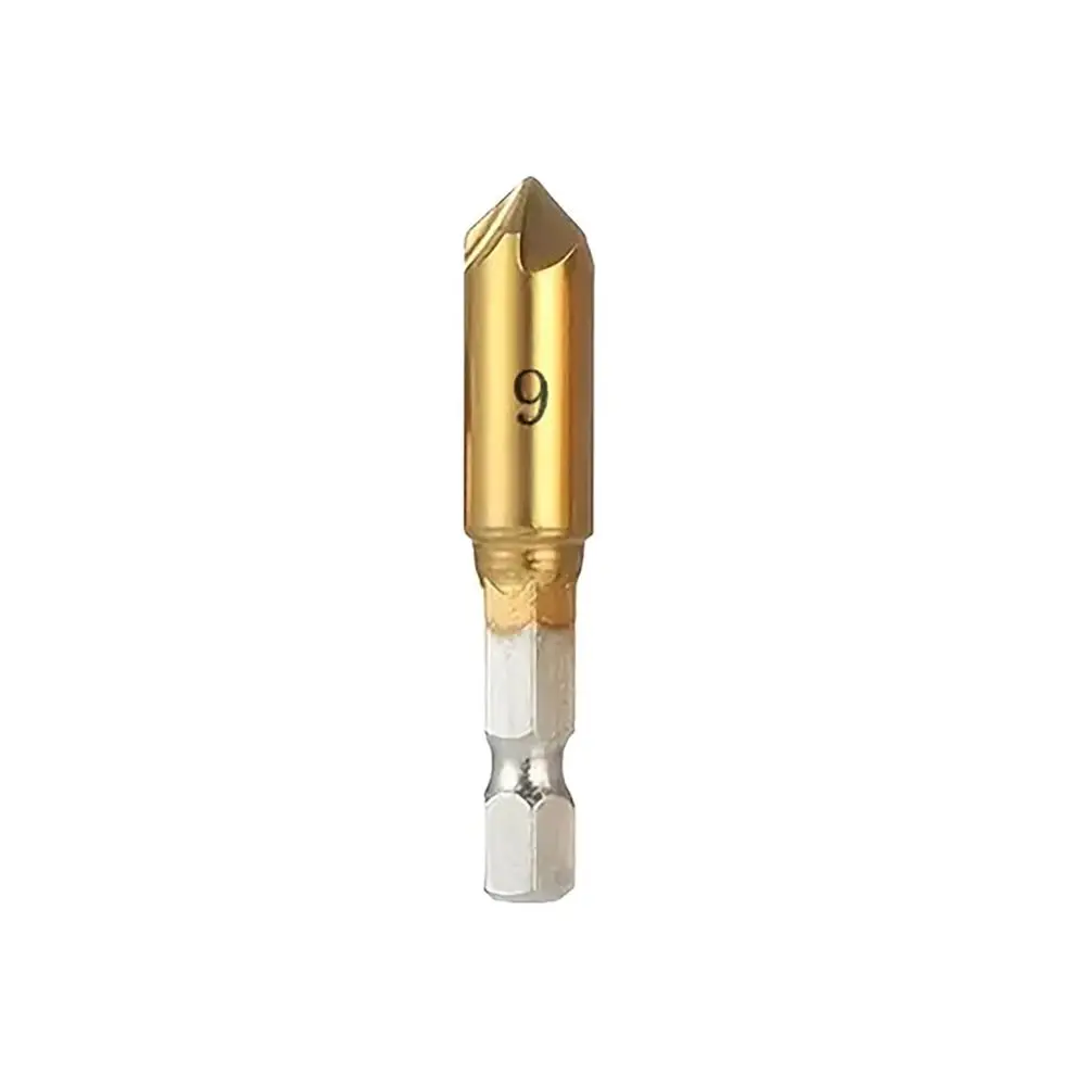 6mm-19mm Counter Sink Drill Bit Hex Shank Boring Drill Bit 5 Flute Countersink Wood Chamfering Cutter Hand Drill Tool Punch Tool: Orange