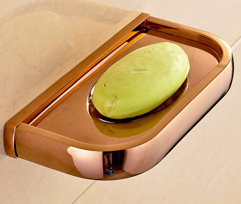 Luxury Rose Gold Brass Square Bathroom Accessories Set Bath Hardware Towel Bar Soap Dish Toilet Paper Holder Robe Hook mm022
