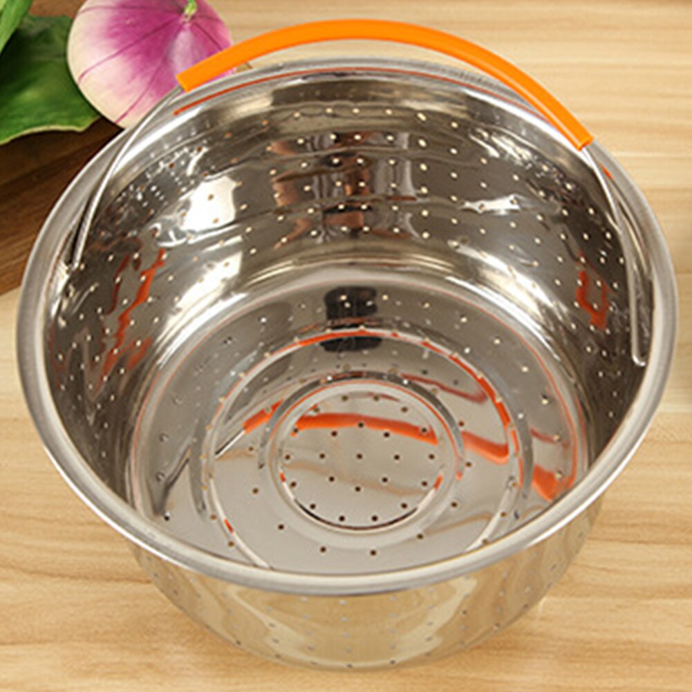 Food Steamer With Silicone Handle Kitchen Tool Steam Household Stainless Steel Dish Fruit Vegatables Steaming Basket
