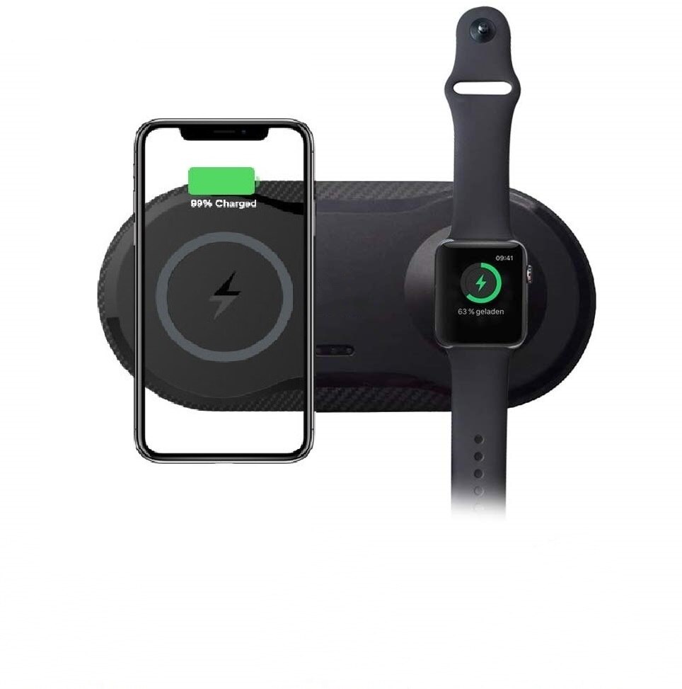 FDGAO 2 in 1 10W Qi Wireless Charger Stazione di Aggancio Della Vigilanza Fast Charger Pad Ricarica Per Apple Orologio 2 /3/4/5 iPhone 11 Pro X Xs: Default Title