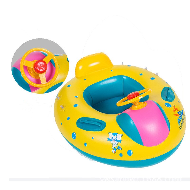 Zomer Kinderen Zwemmen Cirkel Babyzwemmen Boot Opblaasbare Rit Ring met Hoorn Zonnescherm Water Speelgoed
