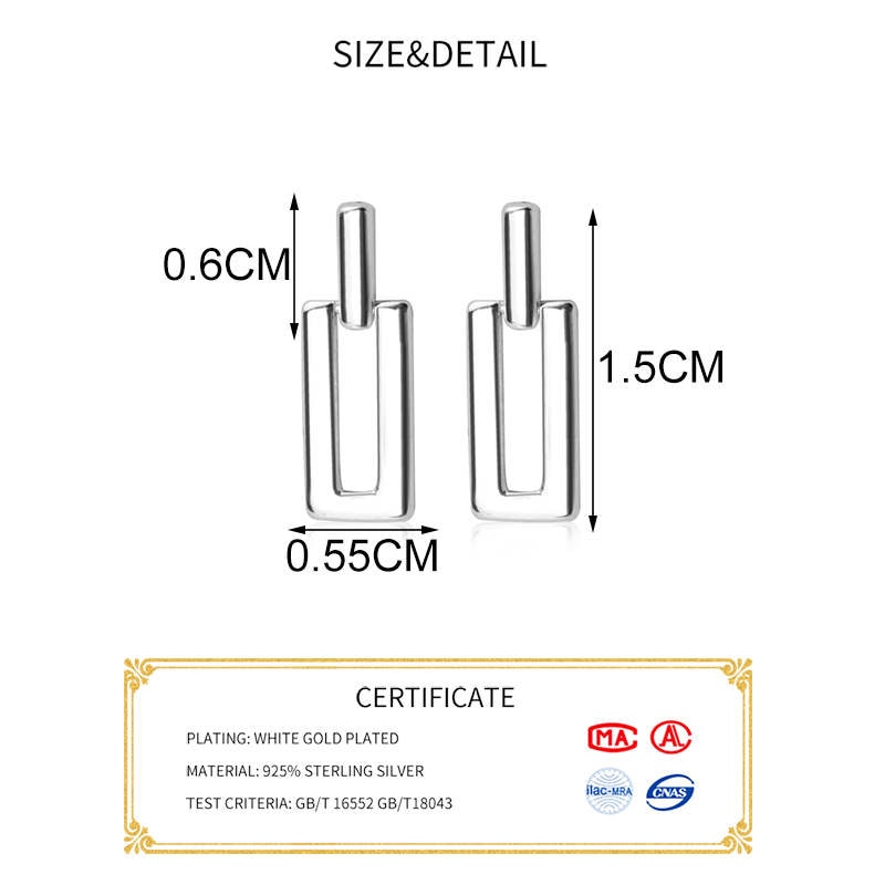 INZATT-boucles d'oreilles géométriques pour femmes, bijoux fins, de fête, accessoires mignons, minimalistes, , en argent Sterling 925