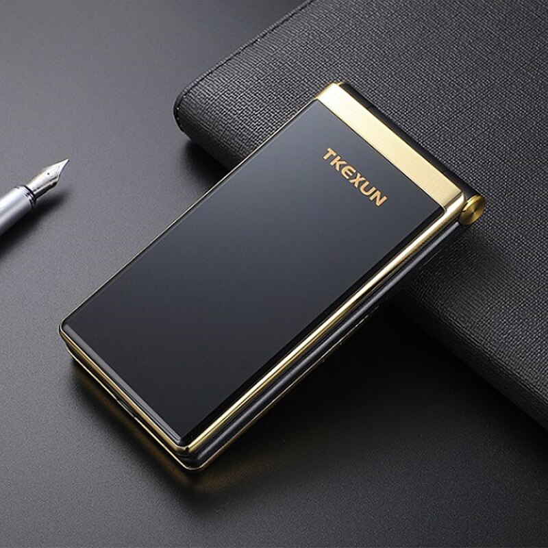 Téléphone Mobile Unicom 4G à clapet vieil homme avec des mots forts réseau 3G4G vieux téléphone portable TKEXUN/ Tianke nouvelles: add 8G TF card / gold