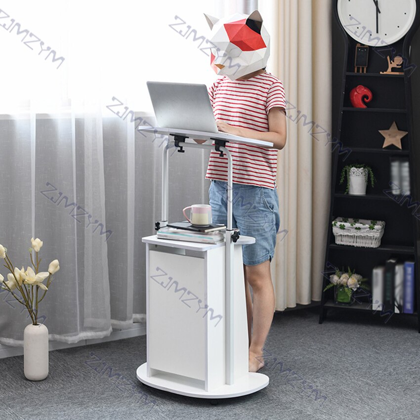 Lifting Laptop Computer Desk Vertical Mobile Meeting Training Podiums Height Adjustable Standing Lectern Bed Sofa Side Desk