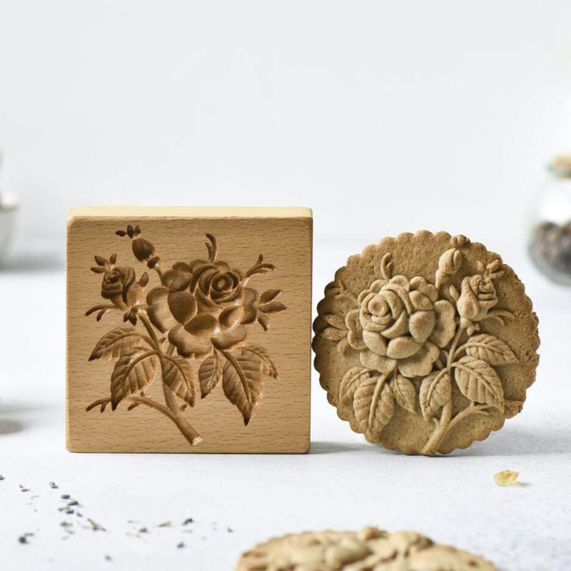 3D Houten Bakvorm Cookie Biscuit Druk Stempel Mallen Prachtige Levendige Patroon Bakvorm Dennenappels Bloemen Windmolen