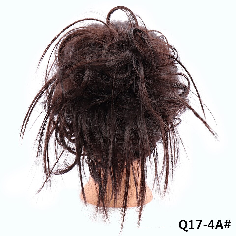 LUPU-Chignon de cheveux bouclés et salis | Extension de cheveux extensible pour femmes, Extension de cheveux couleur Ombre pour femmes: 4