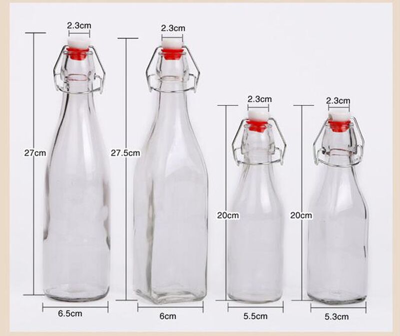 Botella de vidrio de 250/500/1000ml para especias, almacenamiento de salsa de soja, aceite, vinagre, herramientas de cocina, frascos de vidrio, 1 ud.
