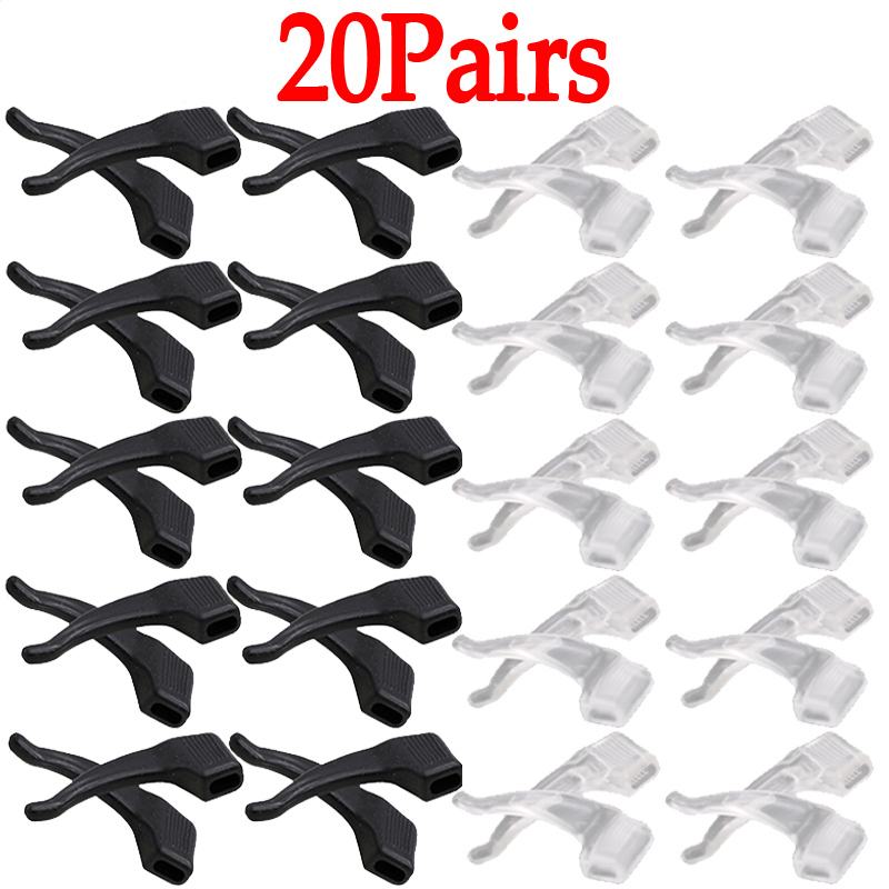 40 Stuks Siliconen Anti-slip Oorhaken Houder voor Bril Zwart/Transparant Elastische Brillen Retainer Houders Brillen accessoires: Roze