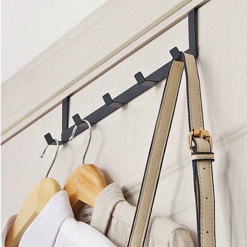 Over The Door Home Bathroom Organizer Rack Clothes Coat Hat Towel Hanger Good load-bearing wrought iron material