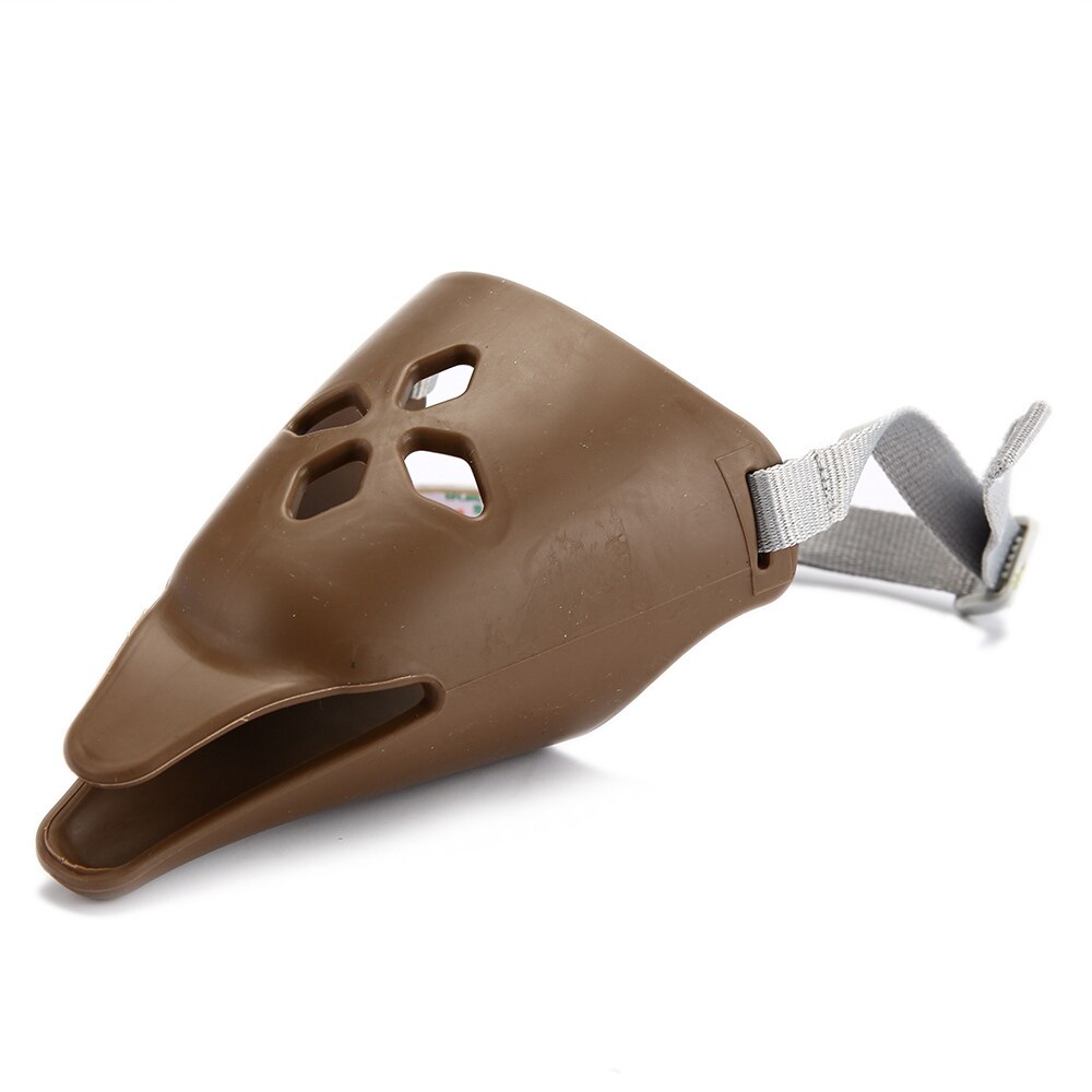 Dog Muzzles Mouth Mask Dogs Anti Barking Bite Head Muzzle Adjustable Training Pet Product Dog Duck Muzzle Dog Accessories YT0009: Brown / M 12x8x7x15-36