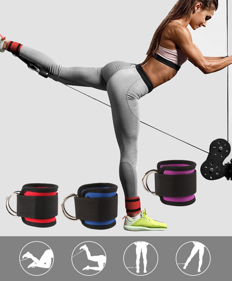 1Pcs Kabel Enkelbandjes Voor Kabel Machines Been Oefeningen Dubbele D-Ring Enkelboeien Voor Gym Workouts Glutes benen Sterkte